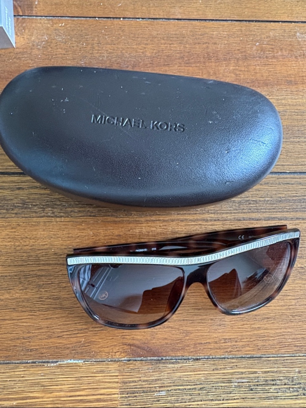 Michael Kors Tortoise Shell Sunglasses with Brown Lenses and Rhinestone Trim